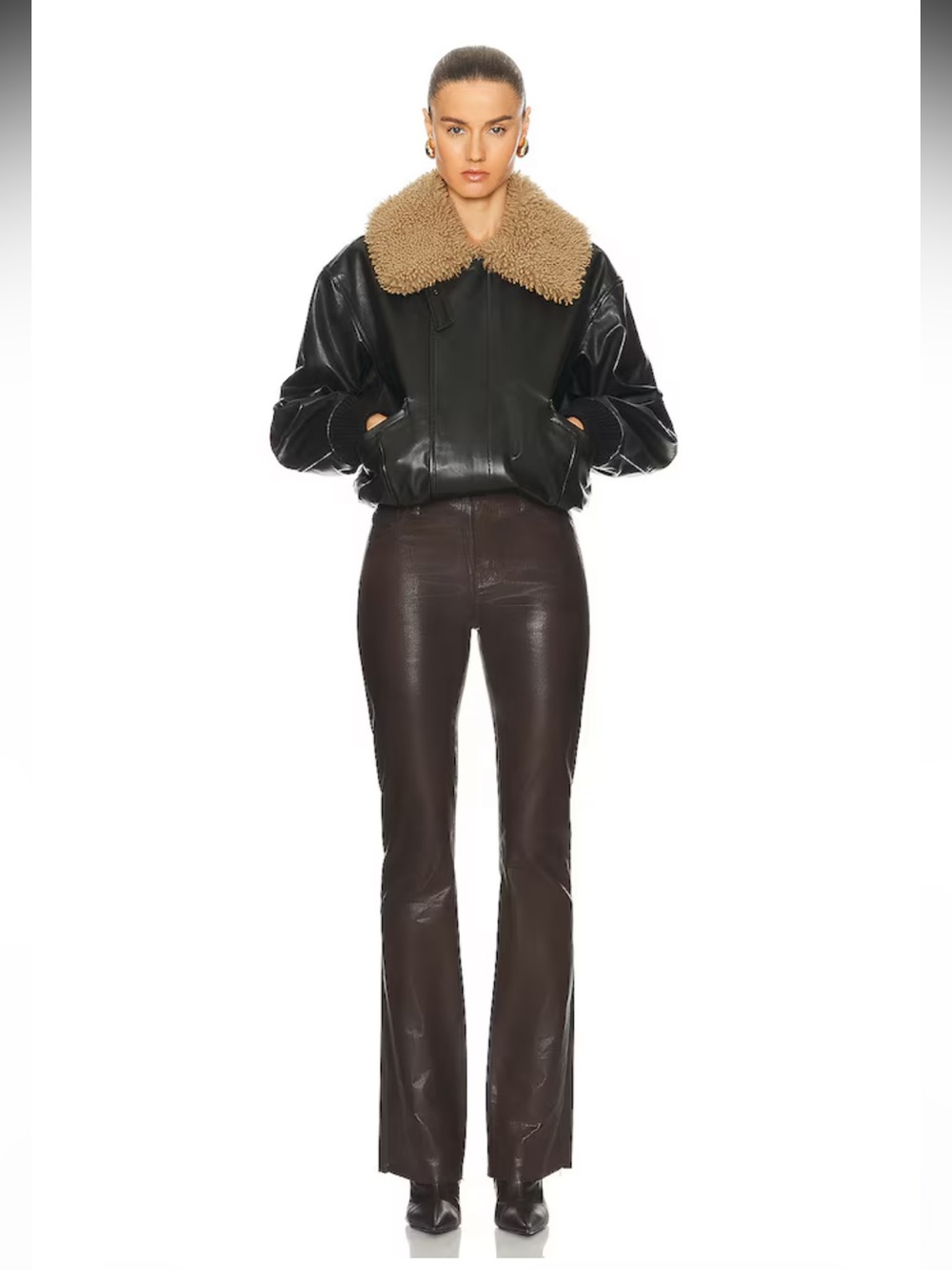L’AGENCE RUTH FLARE EXPRESSO COATED DENIM